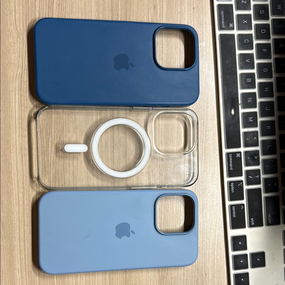 Apple Blue and Clear iPhone Cases